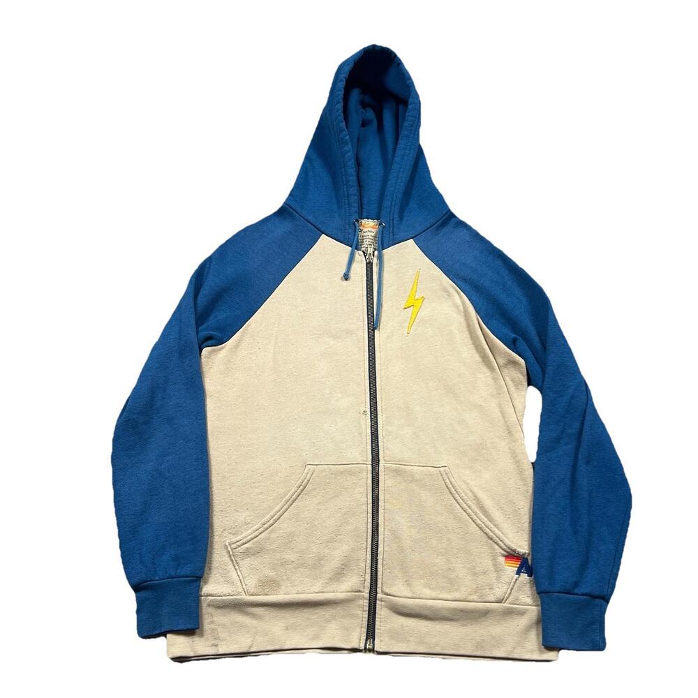 Aviator Nation Hoodie Mens Zip Up Lightning Bolt Jacket Sweatshirt Small